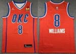Oklahoma City Thunder #8 Jalen Williams Orange Statement Icon Sponsor Swingman Jersey