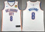 Oklahoma City Thunder #8 Jalen Williams White Icon Sponsor Swingman Jersey