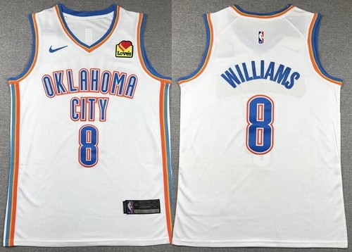 Oklahoma City Thunder #8 Jalen Williams White Icon Sponsor Swingman Jersey