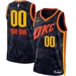 Oklahoma City Thunder Custom Black 2023 City Icon Heat Press Jersey