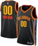 Oklahoma City Thunder Custom Black 2024 City Heat Press Jersey