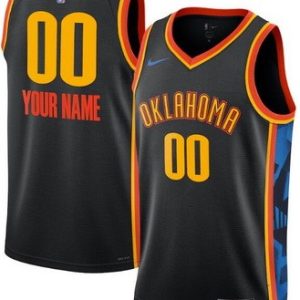Oklahoma City Thunder Custom Black 2024 City Heat Press Jersey