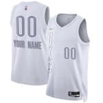 Oklahoma City Thunder Custom White City Diamond 75th Icon Hot Press Jersey