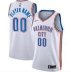 Oklahoma City Thunder Custom White Icon Hot Press Jersey