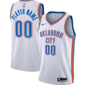 Oklahoma City Thunder Customized White Stitched Swingman Jersey