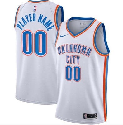 Oklahoma City Thunder Customized White Stitched Swingman Jersey