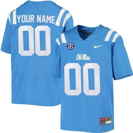 Ole Miss Rebels Customized Light Blue College Football Jersey