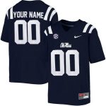 Ole Miss Rebels Customized Navy College Football Jersey