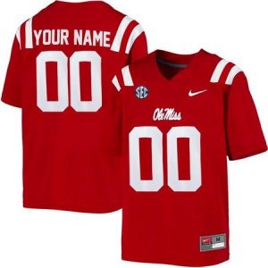 Ole Miss Rebels Customized Red College Football Jersey