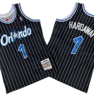 Orlando Magic #1 Penny Hardaway Black 1994 Throwback Swingman Jersey