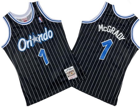 Orlando Magic #1 Tracy McGrady Black 2003 Throwback Swingman Jersey