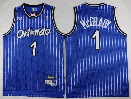 Orlando Magic #1 Tracy McGrady Blue Hollywood Classic Throwback Swingman Jersey