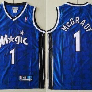 Orlando Magic #1 Tracy McGrady Blue Star Reebok Throwback Swingman Jersey