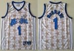 Orlando Magic #1 Tracy McGrady White Star Reebok Throwback Swingman Jersey