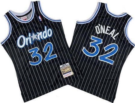 Orlando Magic #32 Shaquille O'Neal Black 1994 Throwback Swingman Jersey