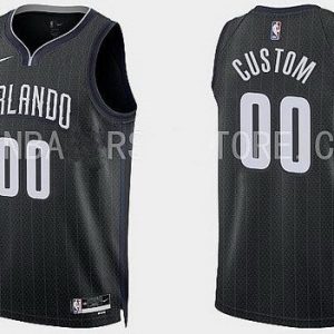 Orlando Magic Custom Black 2022 City Icon Heat Press Jersey