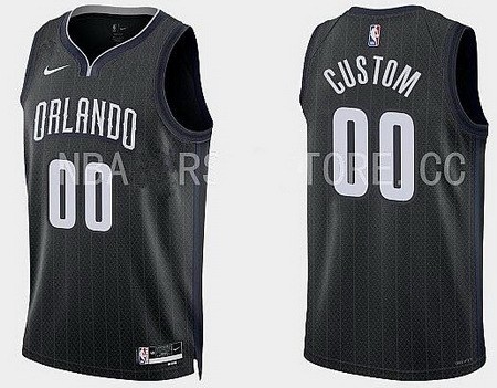 Orlando Magic Custom Black 2022 City Icon Heat Press Jersey