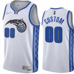 Orlando Magic Custom White 2021 Earned Icon Hot Press Jersey