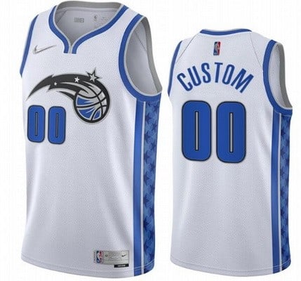Orlando Magic Custom White 2021 Earned Icon Hot Press Jersey