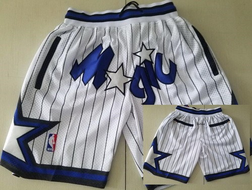Orlando Magic White Stripes Just Don Throwback Swingman Shorts