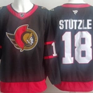 Ottawa Senators #18 Tim Stutzle Black Authentic Jersey