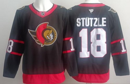 Ottawa Senators #18 Tim Stutzle Black Authentic Jersey