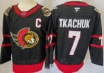 Ottawa Senators #7 Brady Tkachuk Black Authentic Jersey