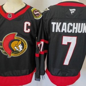 Ottawa Senators #7 Brady Tkachuk Black Authentic Jersey