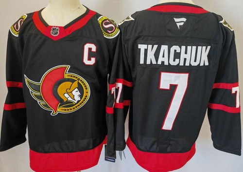 Ottawa Senators #7 Brady Tkachuk Black Authentic Jersey