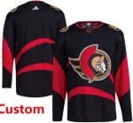 Ottawa Senators Customized Black 2022 Reverse Retro Authentic Jersey