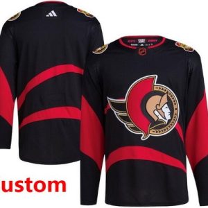 Ottawa Senators Customized Black 2022 Reverse Retro Authentic Jersey