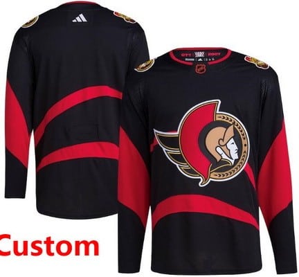 Ottawa Senators Customized Black 2022 Reverse Retro Authentic Jersey