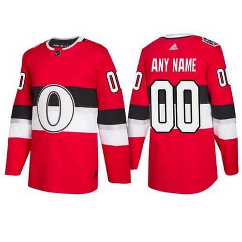 Ottawa Senators Customized Red 2017 NHL 100 Classic Authentic Jersey