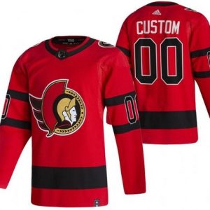 Ottawa Senators Customized Red 2021 Reverse Retro Authentic Jersey