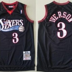 Philadelphia 76ers #3 Allen Iverson Black 1997 Hollywood Classic Swingman Jersey
