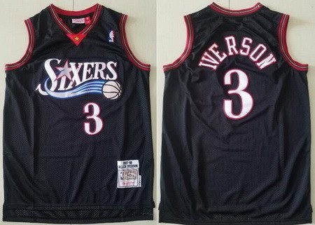 Philadelphia 76ers #3 Allen Iverson Black 1997 Hollywood Classic Swingman Jersey