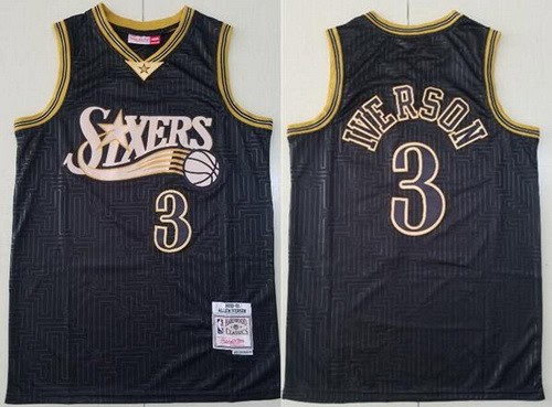 Philadelphia 76ers #3 Allen Iverson Black 2000 Hollywood Classic Limited Swingman Jersey