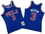 Philadelphia 76ers #3 Allen Iverson Blue 1996 Throwback Swingman Jersey