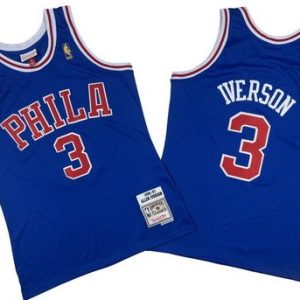 Philadelphia 76ers #3 Allen Iverson Blue 1996 Throwback Swingman Jersey