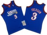 Philadelphia 76ers #3 Allen Iverson Blue 1999 Throwback Swingman Jersey