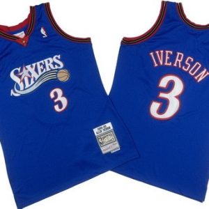 Philadelphia 76ers #3 Allen Iverson Blue 1999 Throwback Swingman Jersey