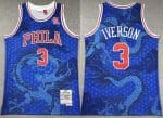Philadelphia 76ers #3 Allen Iverson Blue Dragon Swingman Jersey