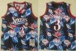 Philadelphia 76ers #3 Allen Iverson Floral Fashion 1997 Throwback Swingman Jersey