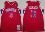 Philadelphia 76ers #3 Allen Iverson Red 1996 Throwback Swingman Jersey