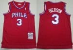 Philadelphia 76ers #3 Allen Iverson Red 2002 Throwback Swingman Jersey