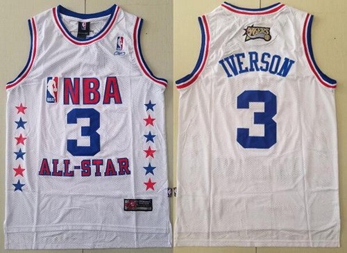 Philadelphia 76ers #3 Allen Iverson White 2003 All Star Swingman Jersey