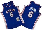 Philadelphia 76ers #6 Julius Erving Blue 1976 Throwback Swingman Jersey