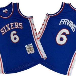 Philadelphia 76ers #6 Julius Erving Blue 1976 Throwback Swingman Jersey