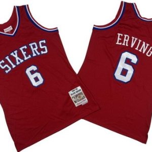 Philadelphia 76ers #6 Julius Erving Red 1982 Throwback Swingman Jersey