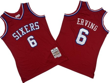Philadelphia 76ers #6 Julius Erving Red 1982 Throwback Swingman Jersey